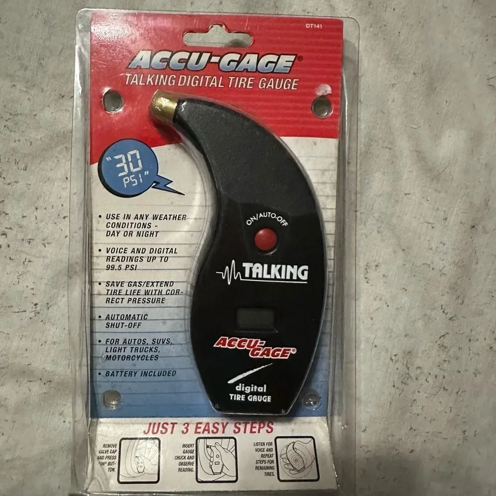 Accu-Gage Talking Digital Tire PSI Pressure Gauge New Car Truck Automobile - Picture 1 of 4